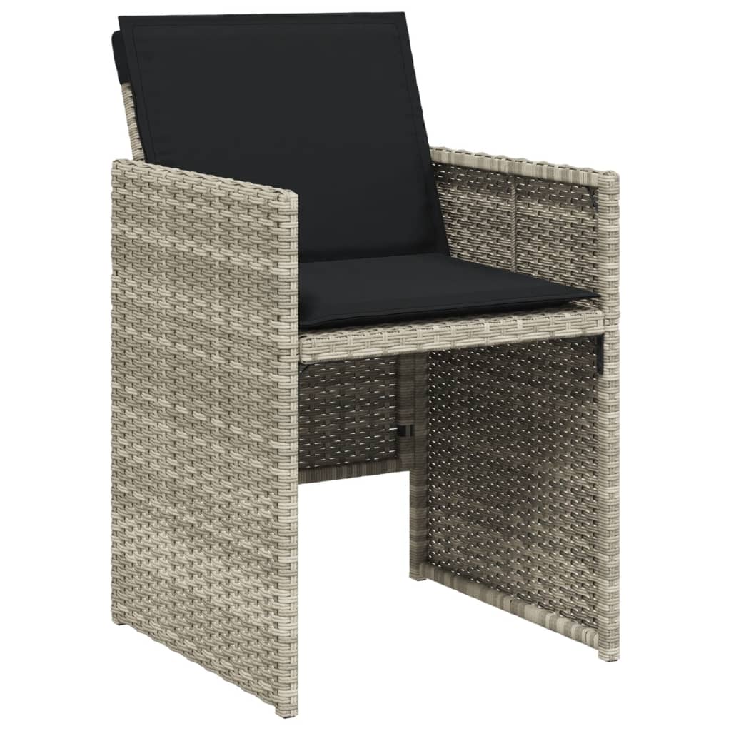 17-delige Tuinset met kussens poly rattan gemengd beige