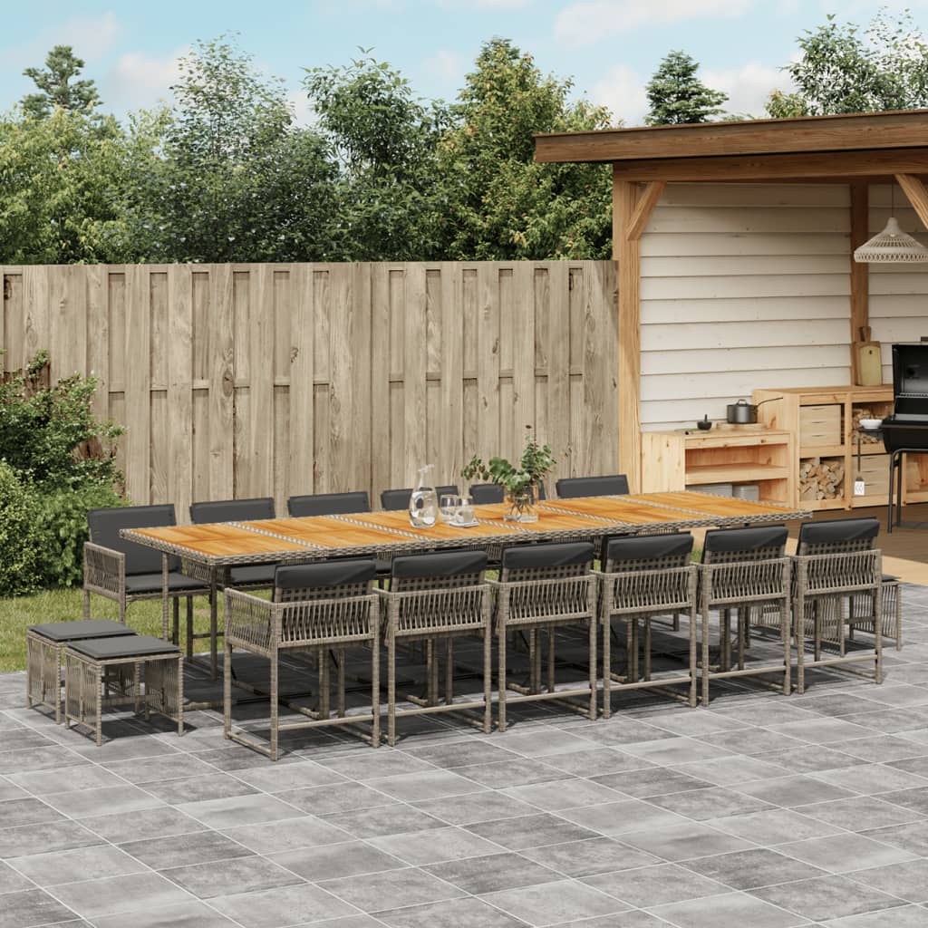 9-delige Tuinset met kussens poly rattan