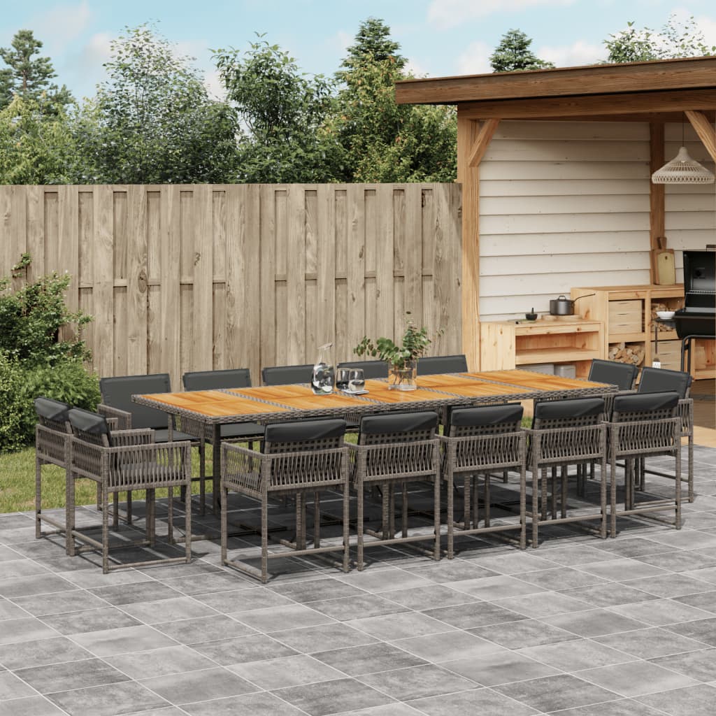 9-delige Tuinset met kussens poly rattan