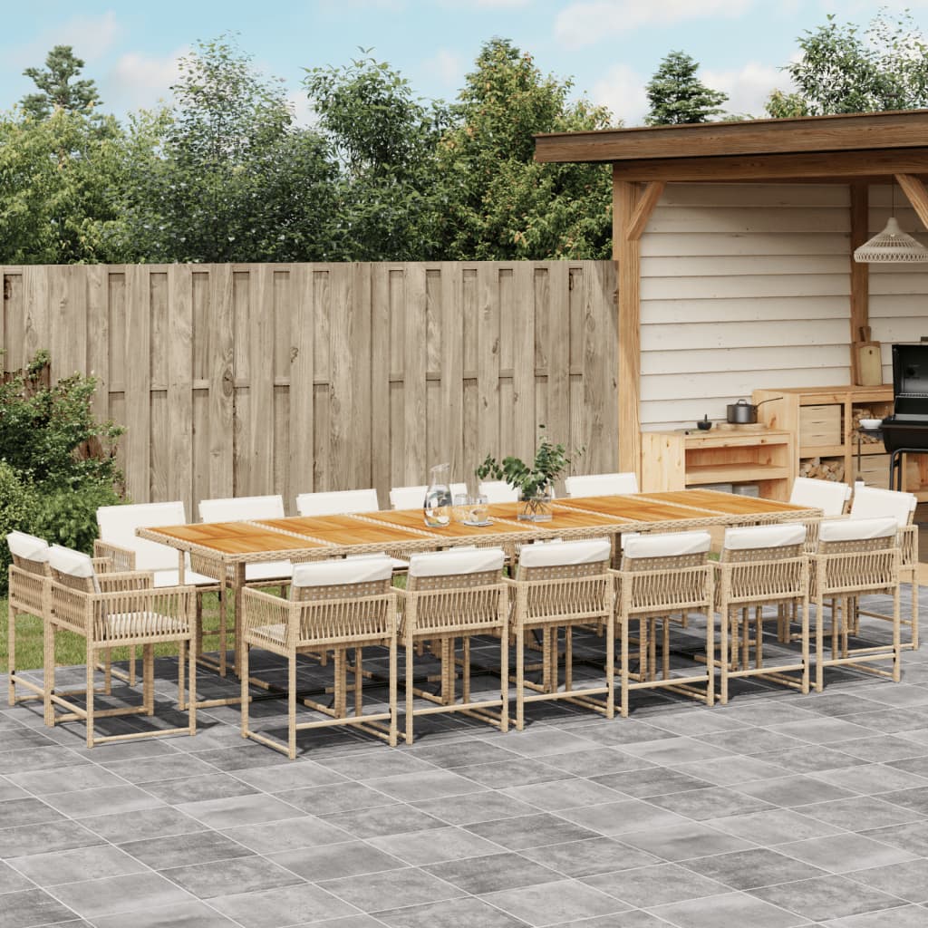 9-delige Tuinset met kussens poly rattan