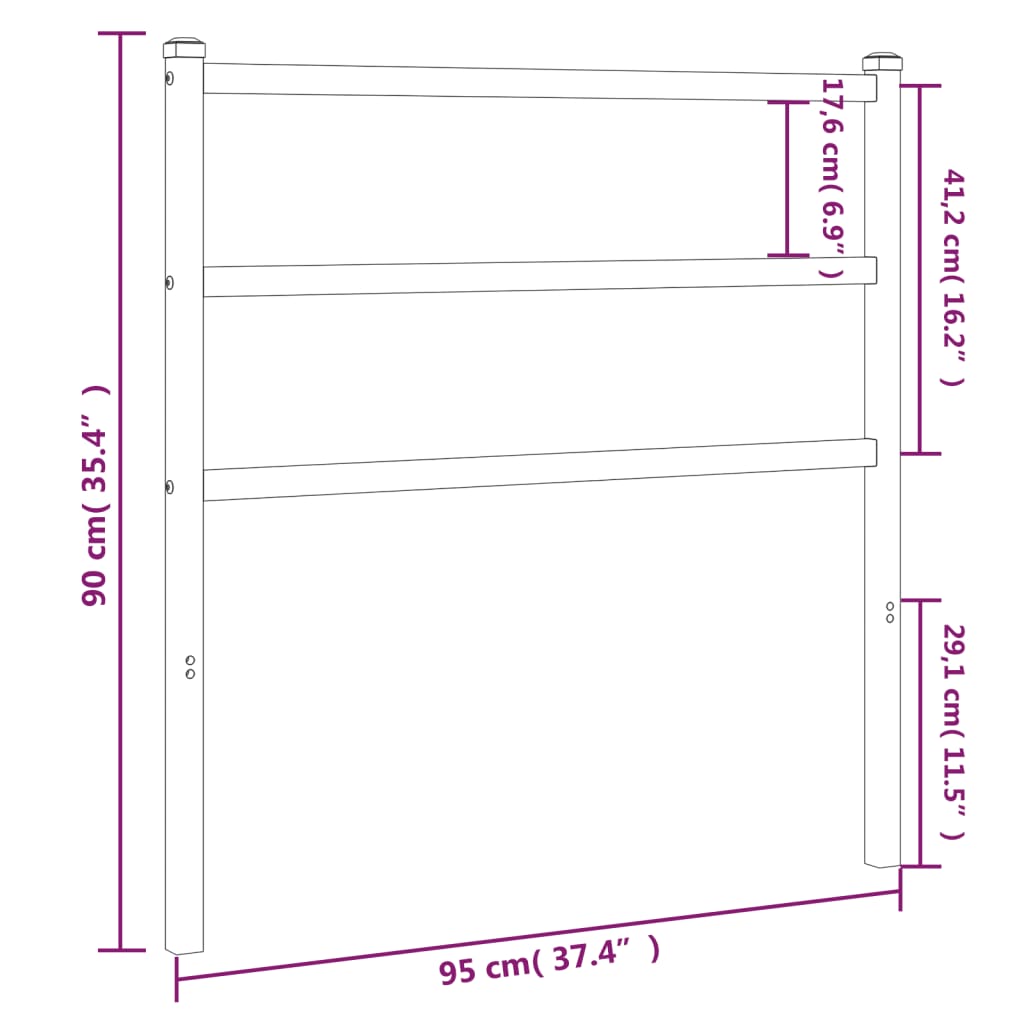 Tête de lit 107 cm en métal