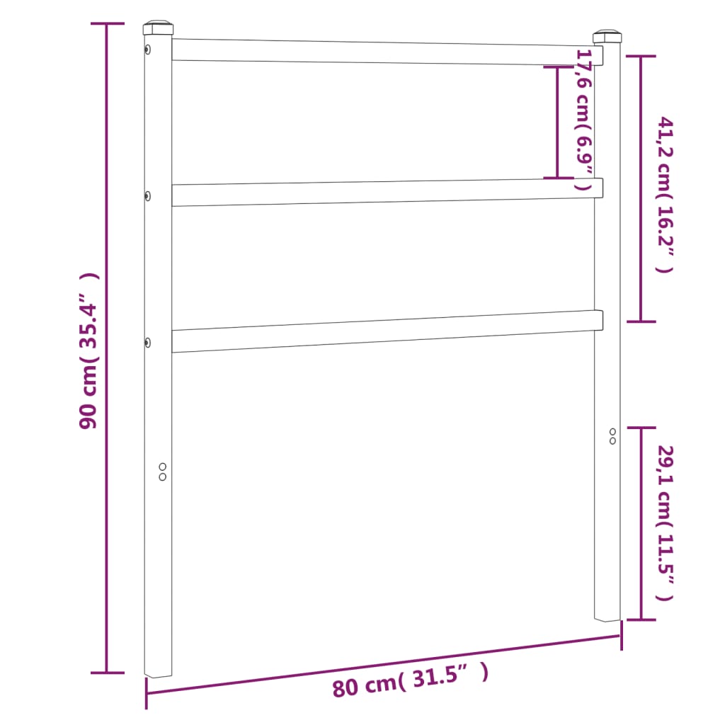 Hoofdbord 107 cm metaal