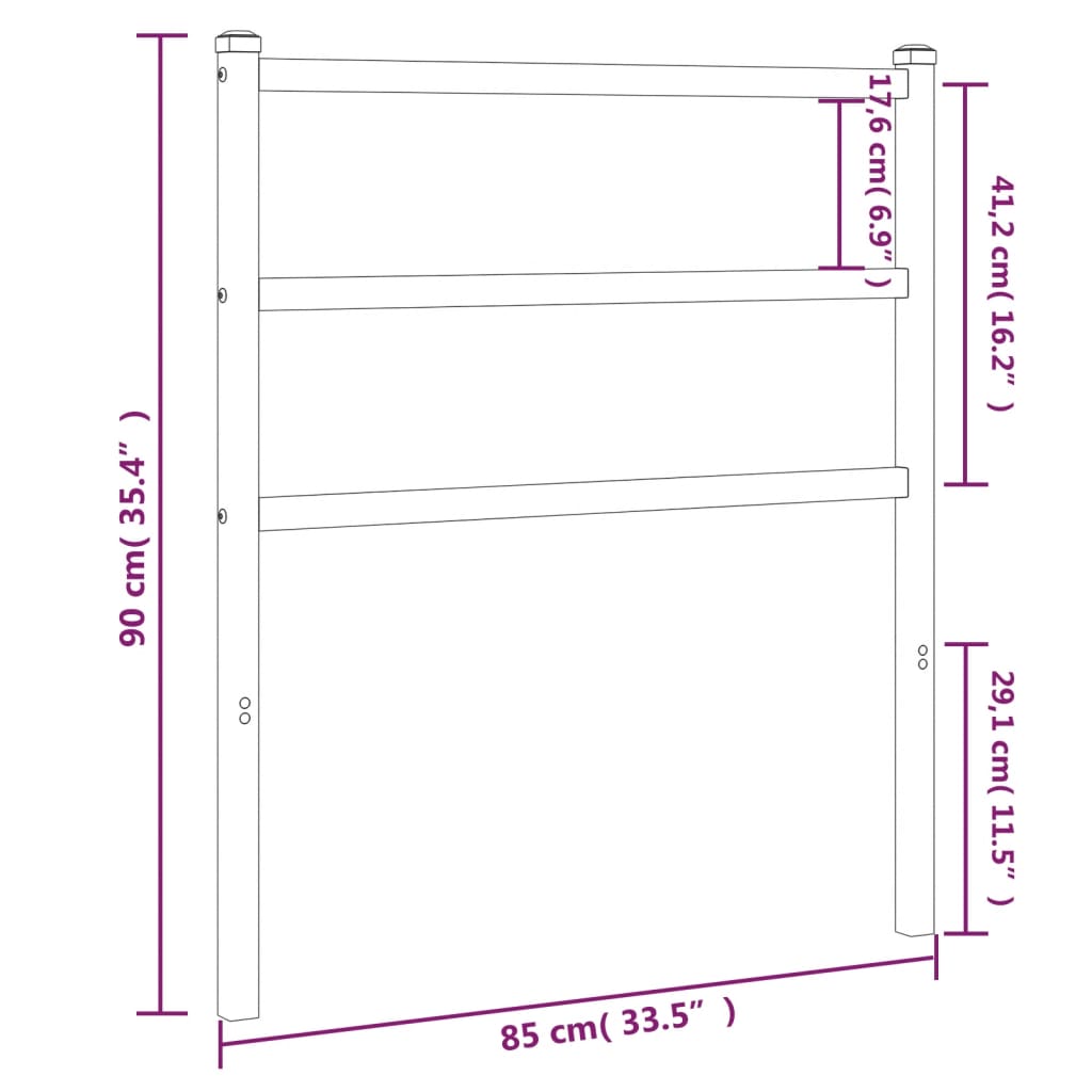 Hoofdbord 107 cm metaal