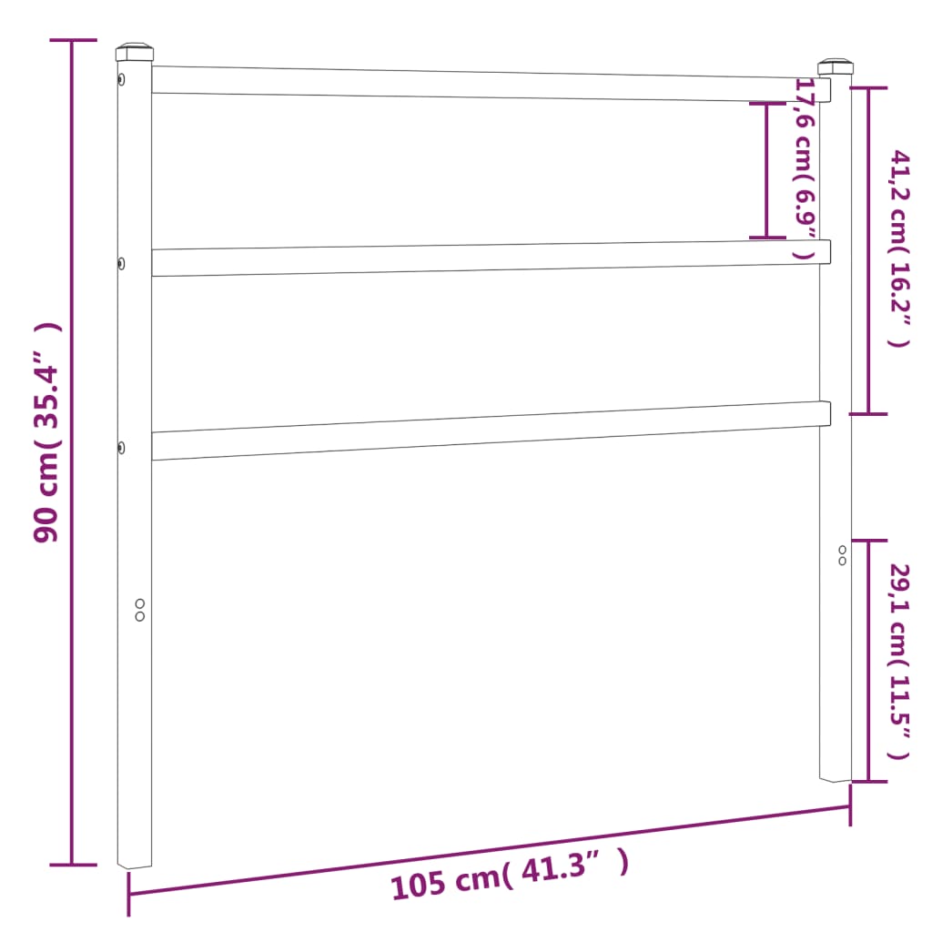 Tête de lit 107 cm en métal