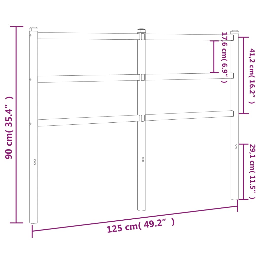 Tête de lit 107 cm en métal