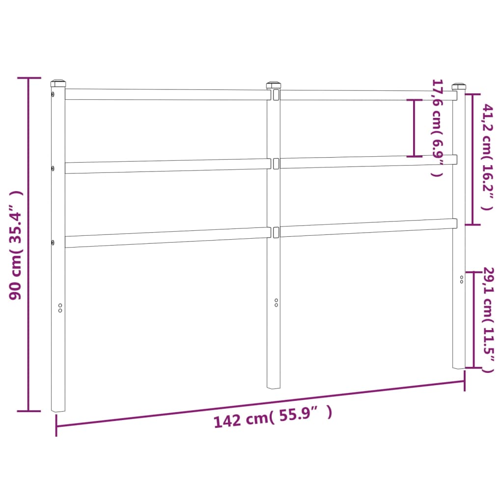 Hoofdbord 107 cm metaal