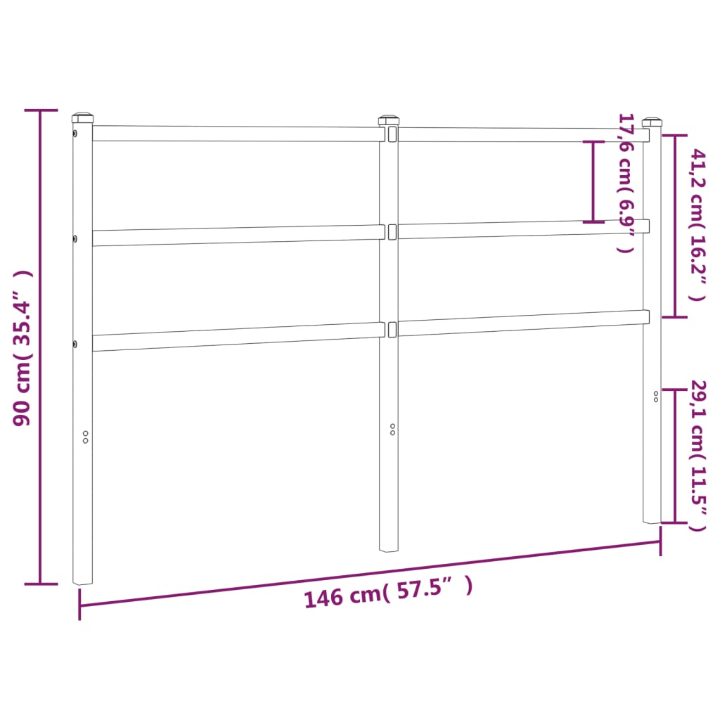 Tête de lit 107 cm en métal