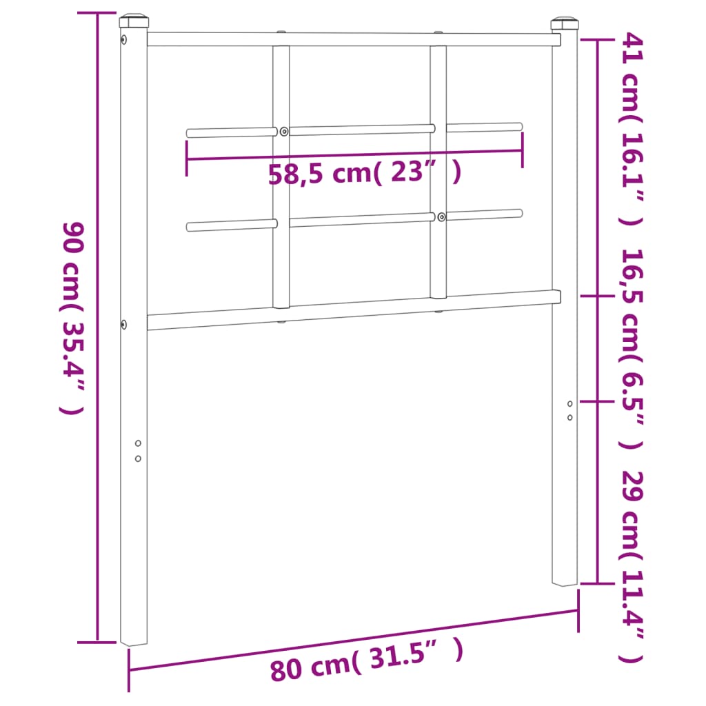 Tête de lit 90 cm en métal