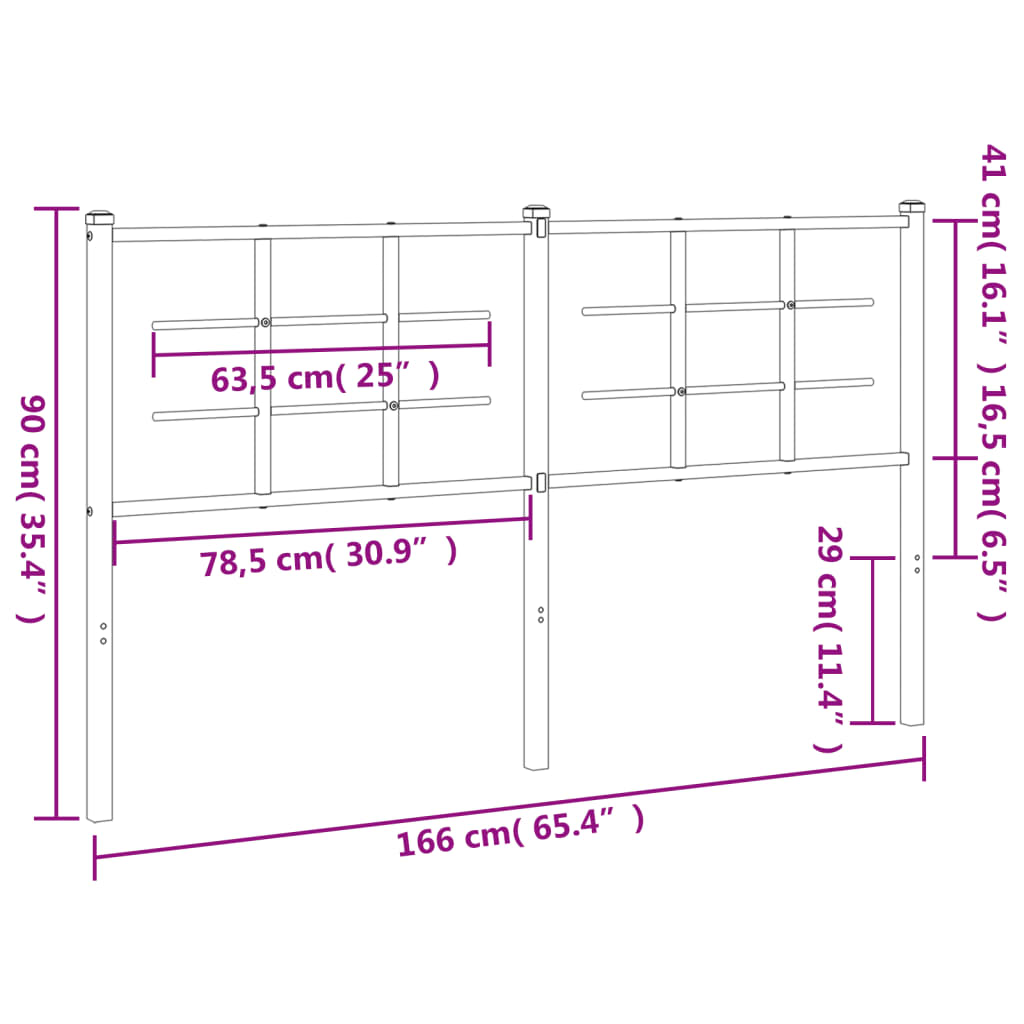 Tête de lit 90 cm en métal