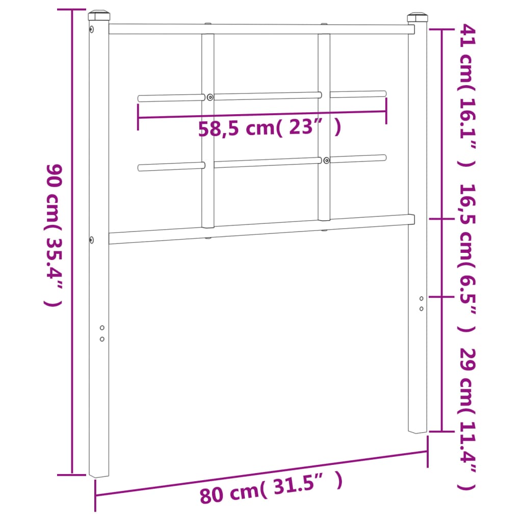 Hoofdbord 90 cm metaal