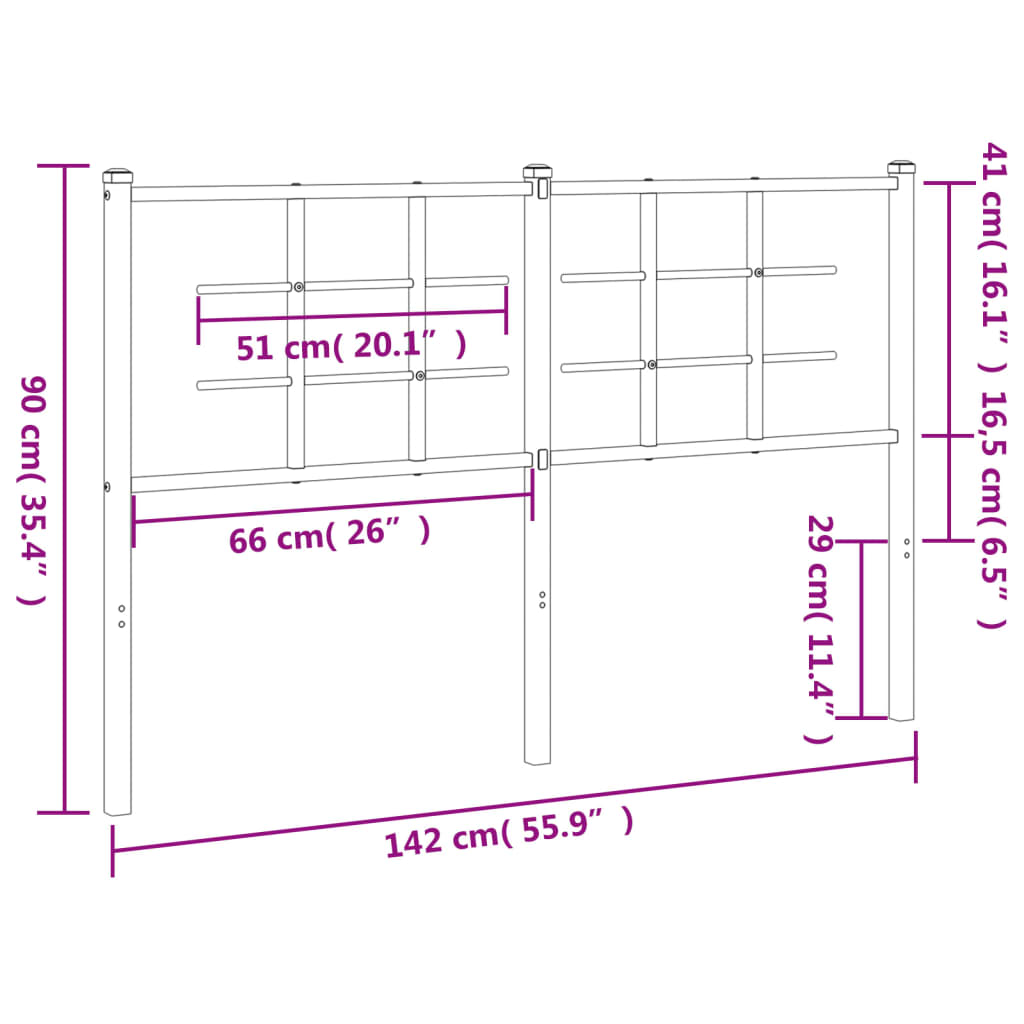 Hoofdbord 90 cm metaal