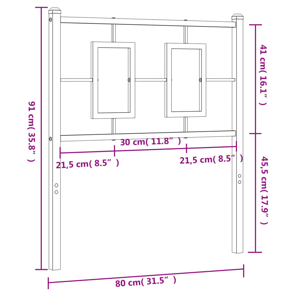 Hoofdbord 200 cm metaal