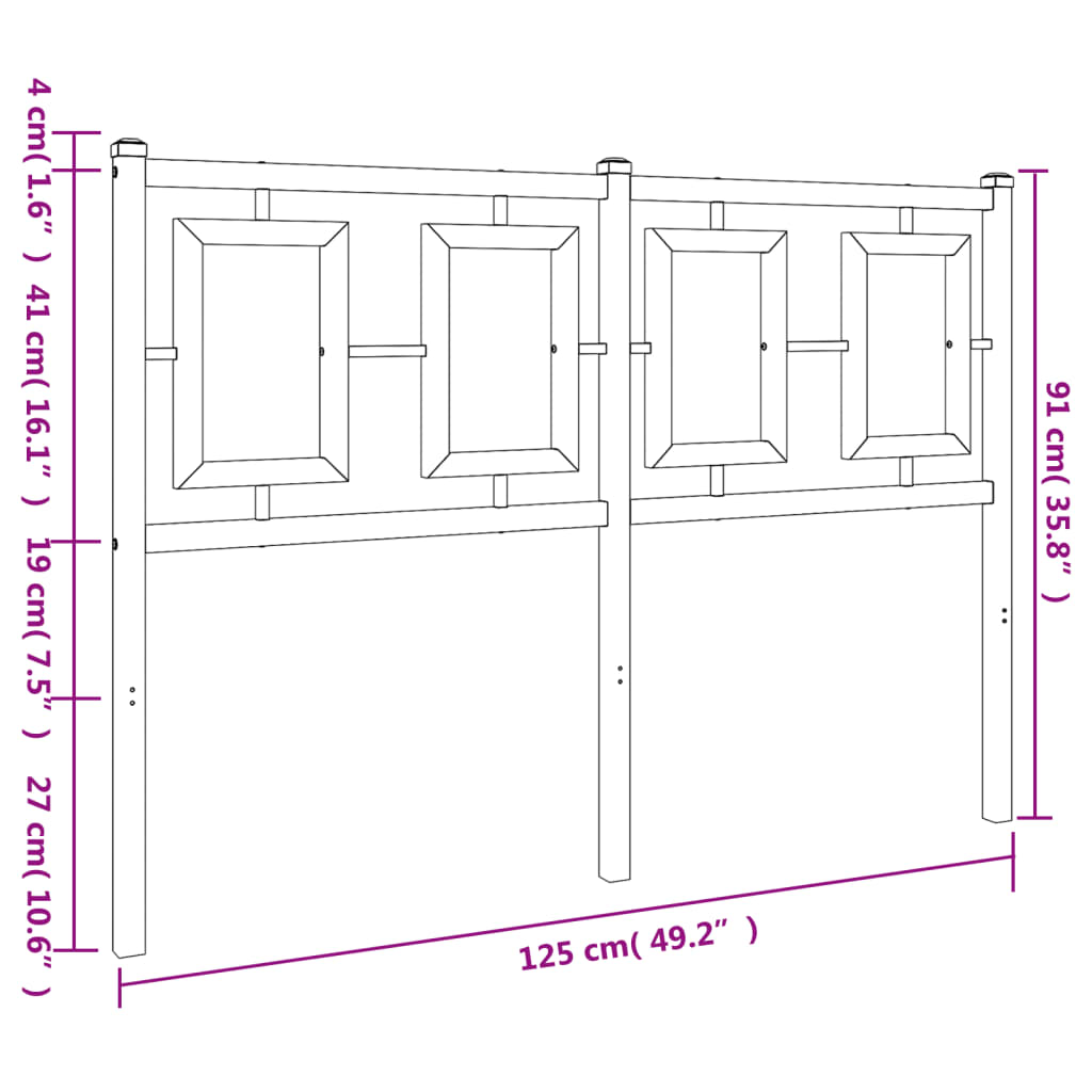 Hoofdbord 200 cm metaal