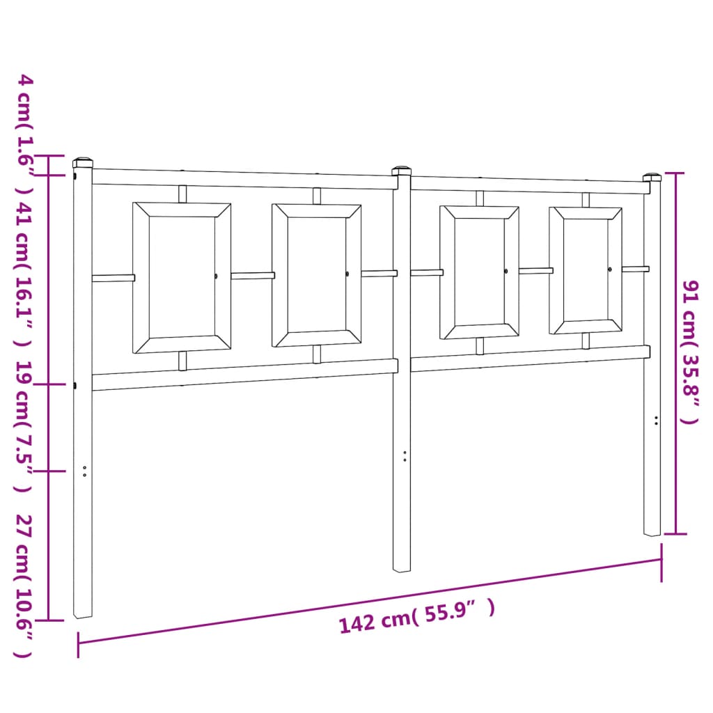 Hoofdbord 200 cm metaal