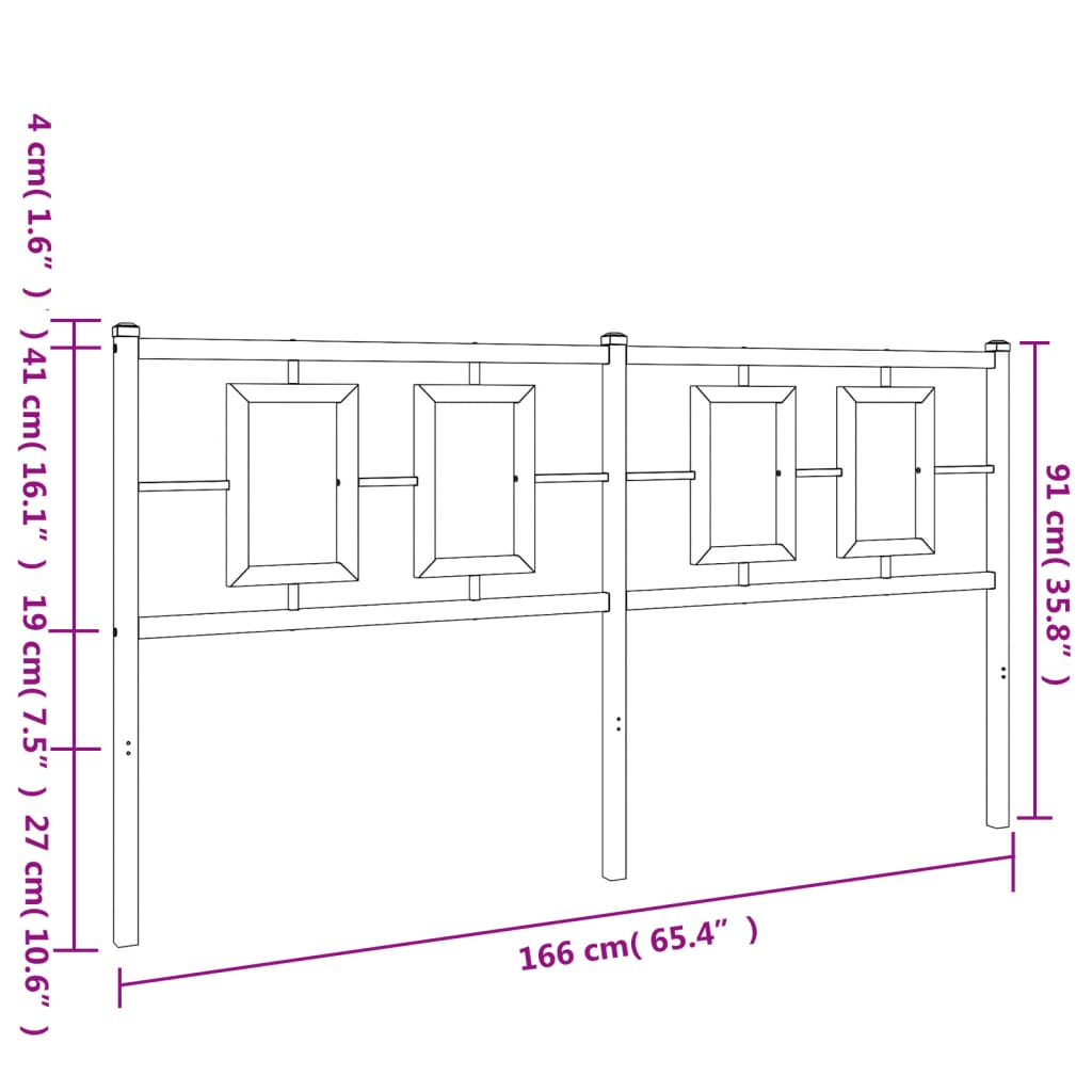 Hoofdbord 200 cm metaal