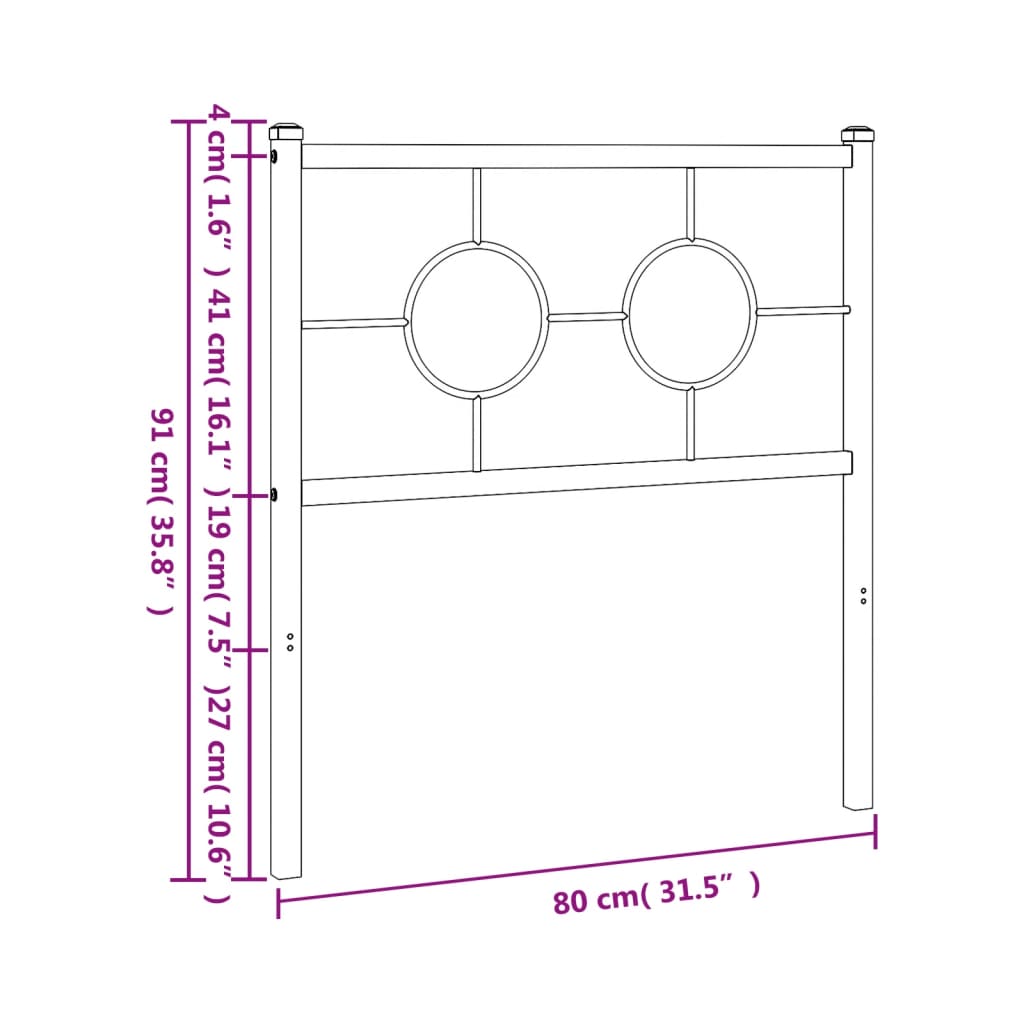 Hoofdbord 200 cm metaal