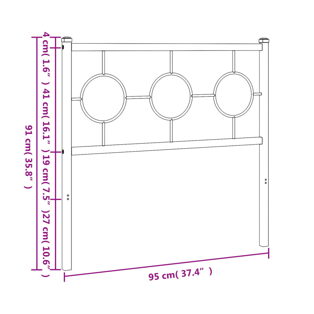 Hoofdbord 200 cm metaal