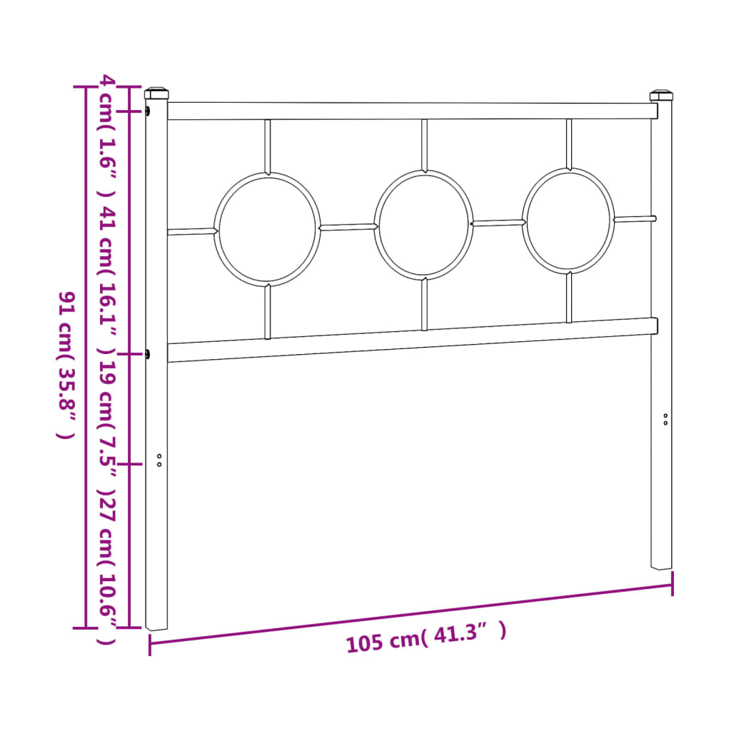 Hoofdbord 200 cm metaal