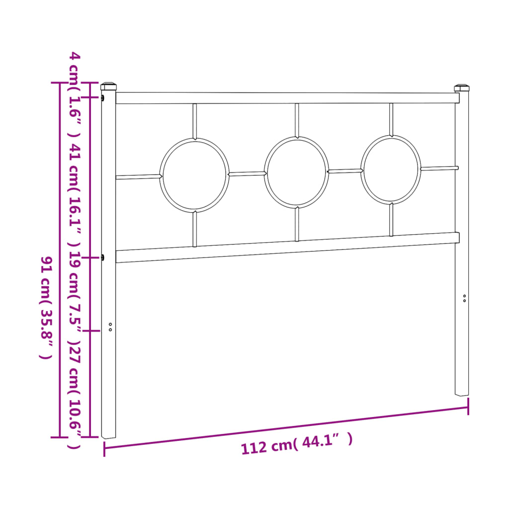 Hoofdbord 200 cm metaal