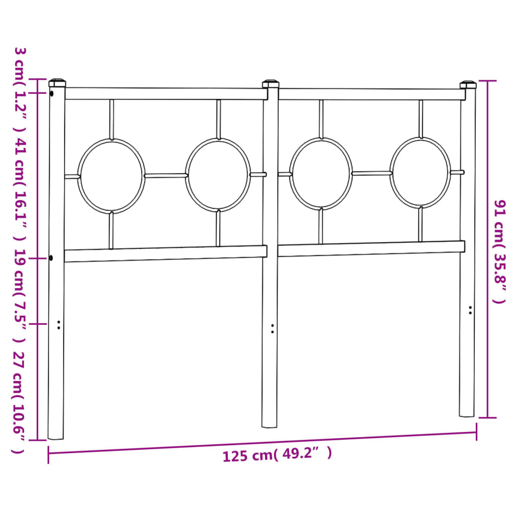 Hoofdbord 200 cm metaal