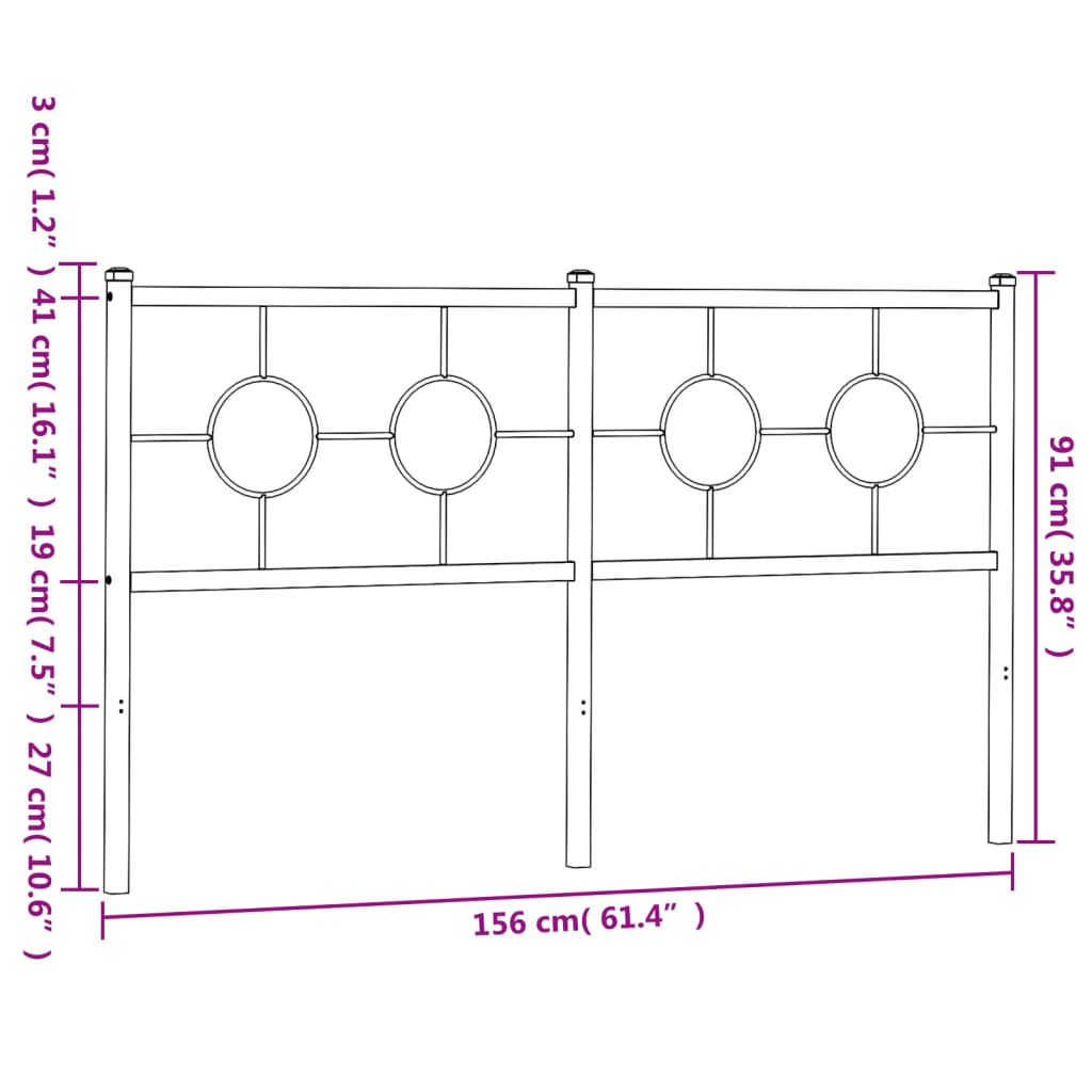 Tête de lit 200 cm en métal