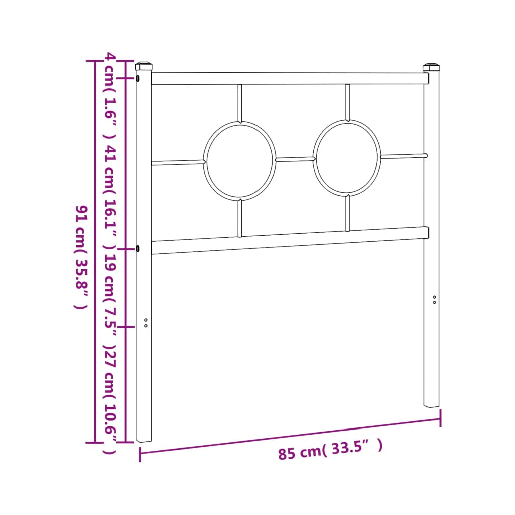 Hoofdbord 200 cm metaal