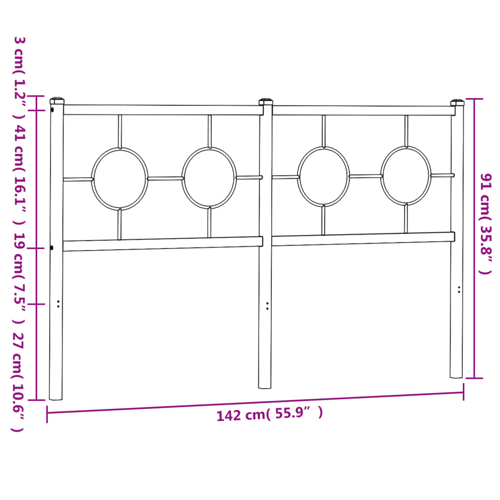 Hoofdbord 200 cm metaal