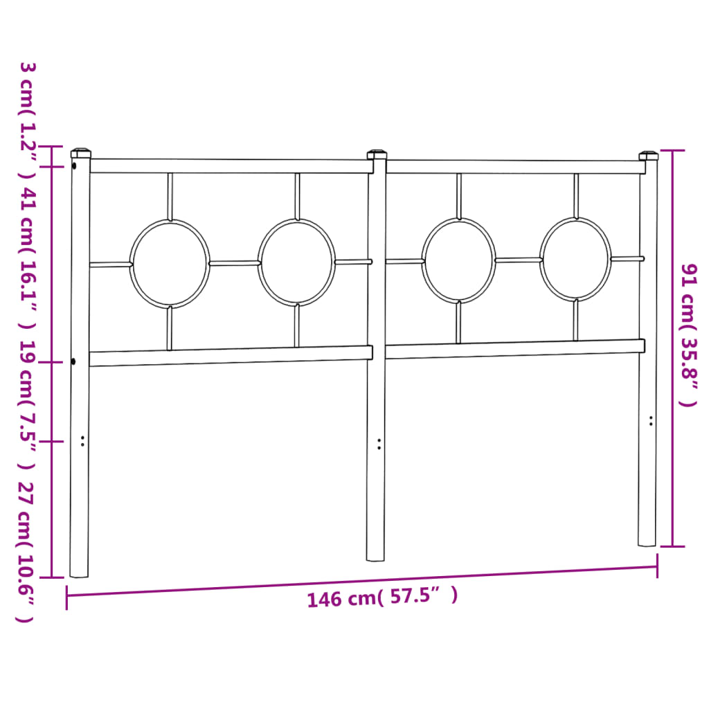 Hoofdbord 200 cm metaal