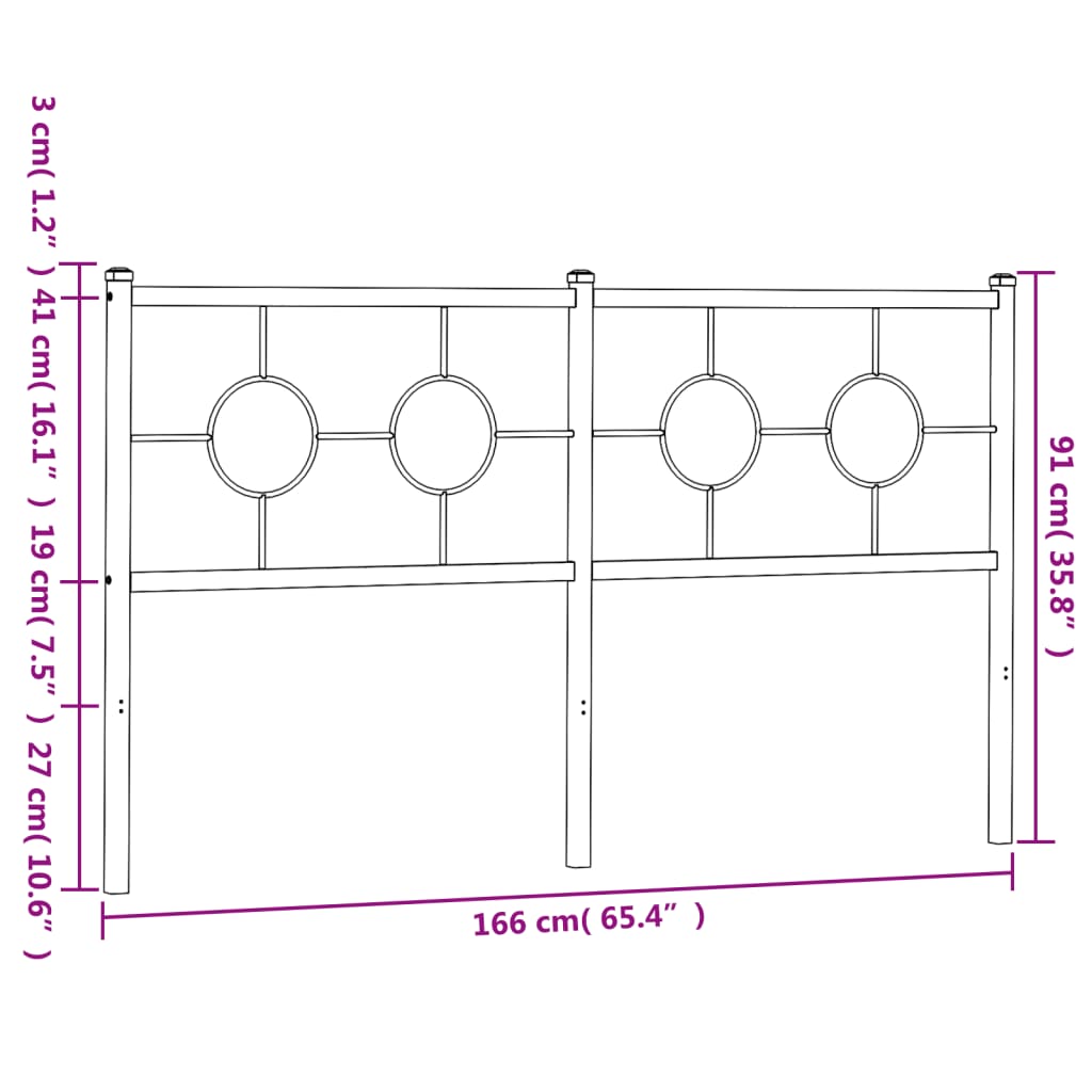 Hoofdbord 200 cm metaal