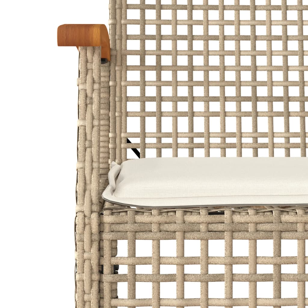 Tuinstoelen 2 st met kussens poly rattan en acaciahout