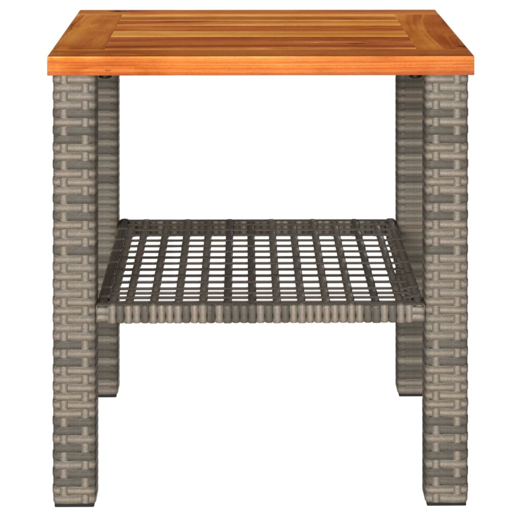 Tuintafel 70x38x42 cm poly rattan acaciahout