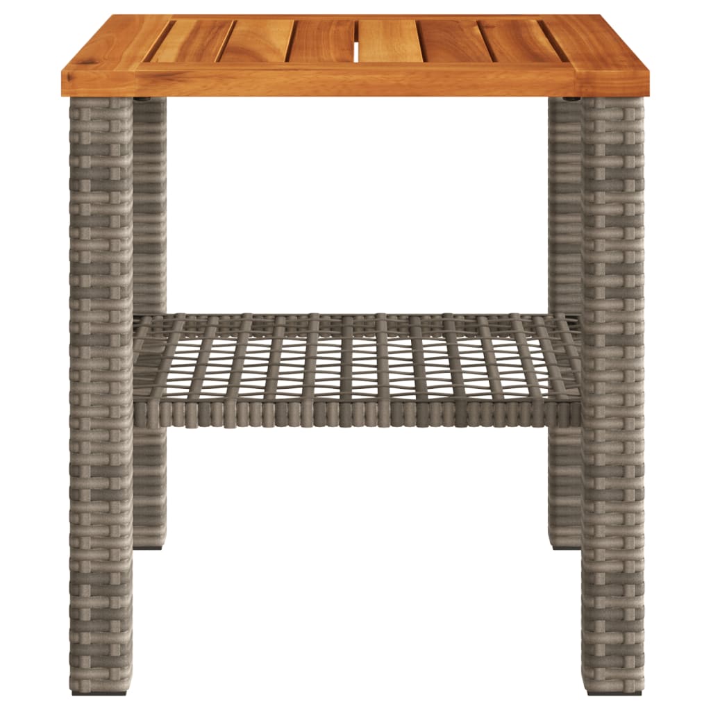 Tuintafel 70x38x42 cm poly rattan acaciahout