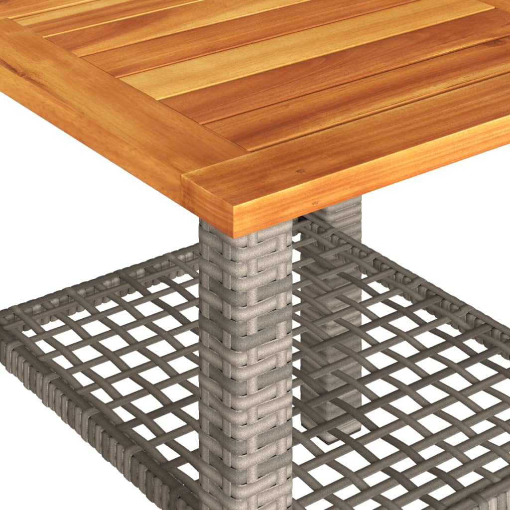 Tuintafel 70x38x42 cm poly rattan acaciahout