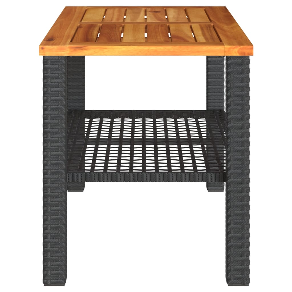 Tuintafel 70x38x42 cm poly rattan acaciahout