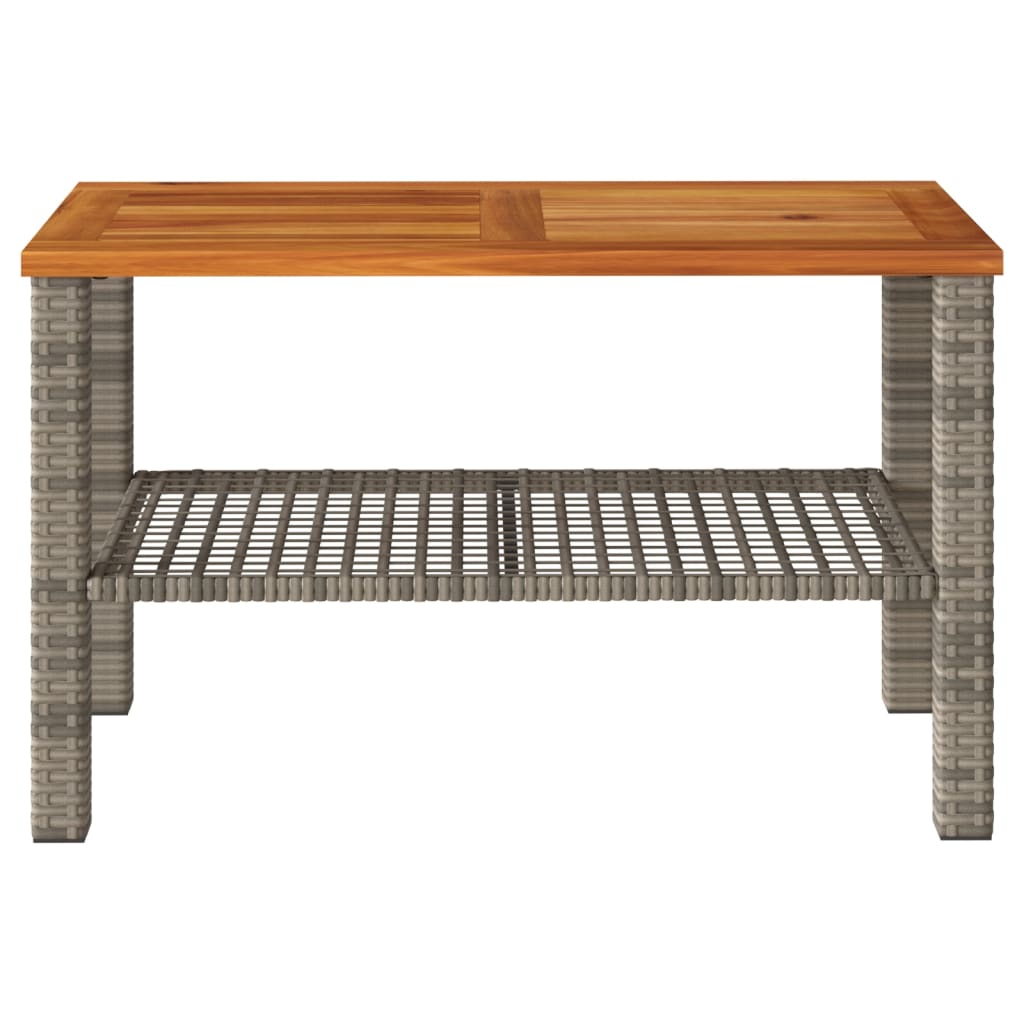 Tuintafel 70x38x42 cm poly rattan acaciahout