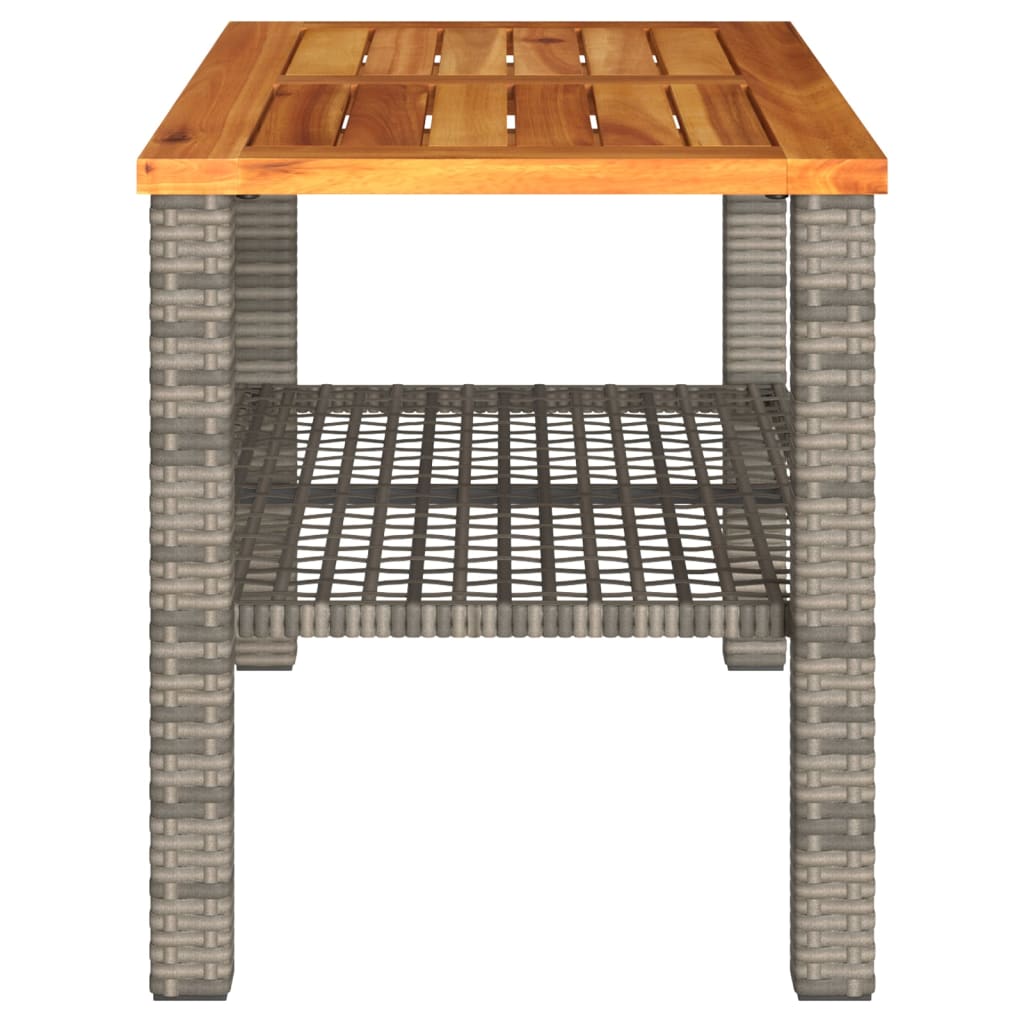 Tuintafel 70x38x42 cm poly rattan acaciahout