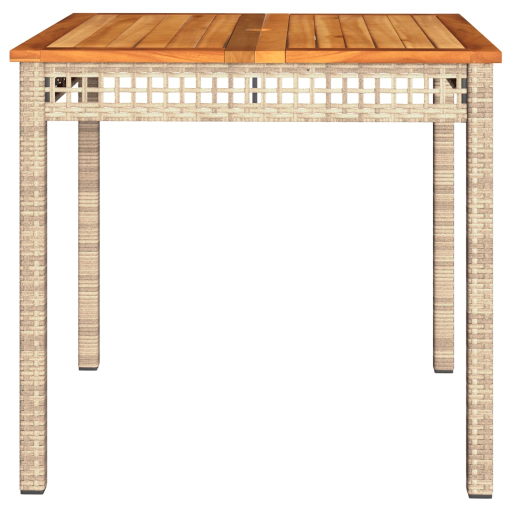 Tuintafel 70x38x42 cm poly rattan acaciahout