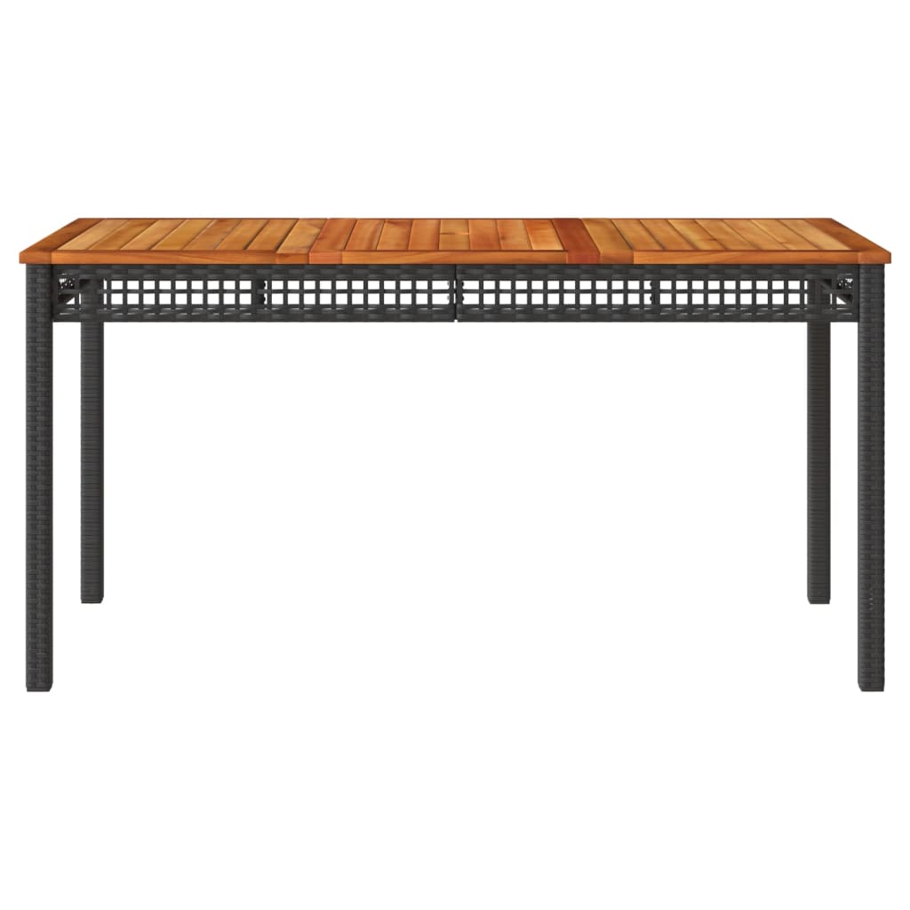 Table de jardin 70x38x42 cm poly rotin bois d'acacia