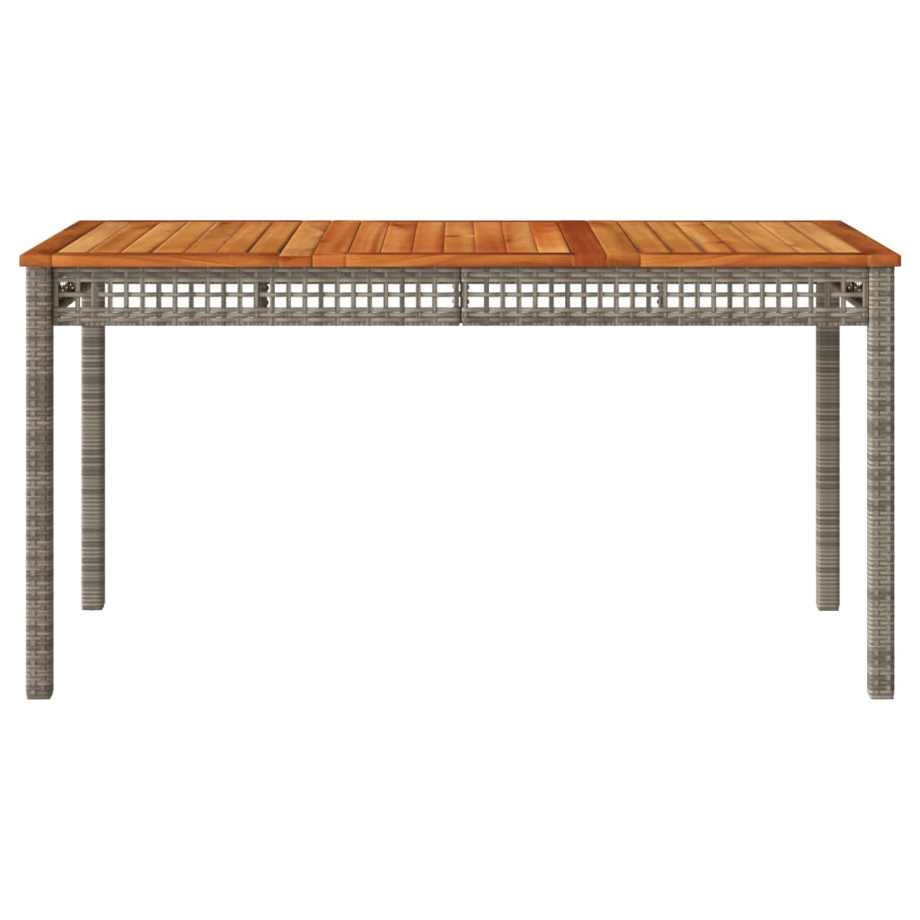 Table de jardin 70x38x42 cm poly rotin bois d'acacia