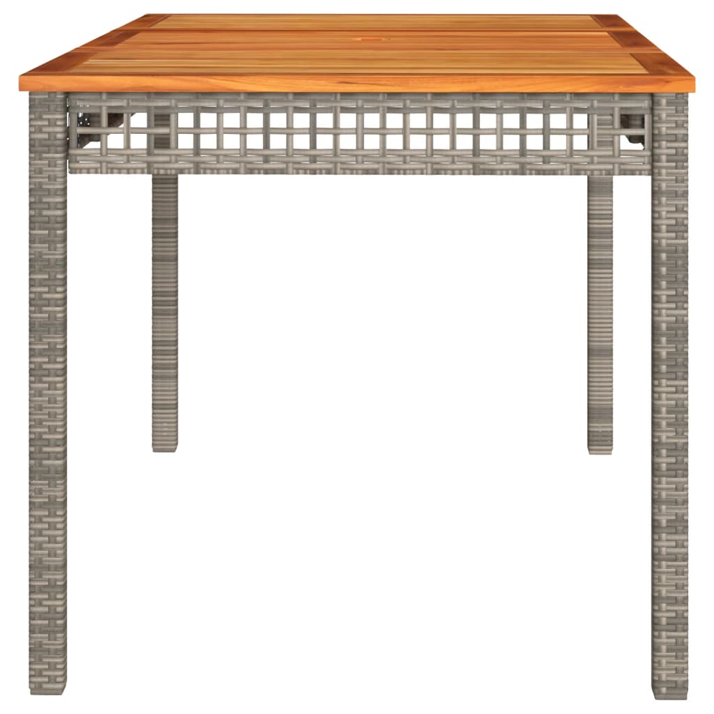 Table de jardin 70x38x42 cm poly rotin bois d'acacia