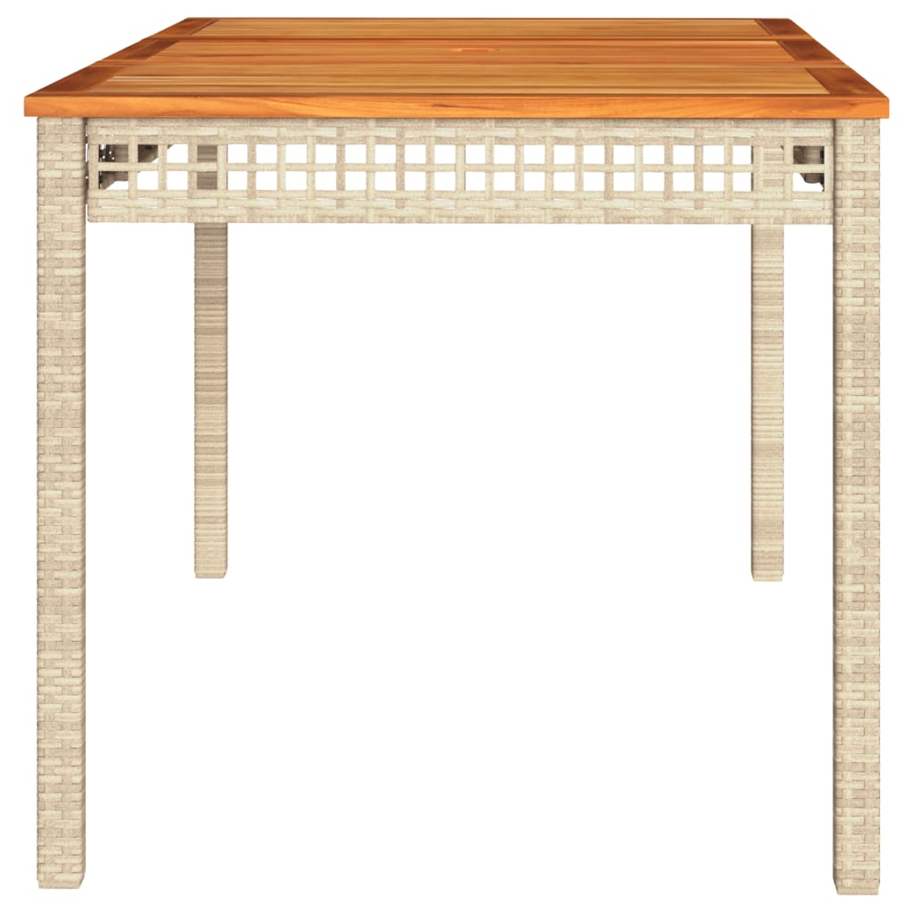 Tuintafel 70x38x42 cm poly rattan acaciahout