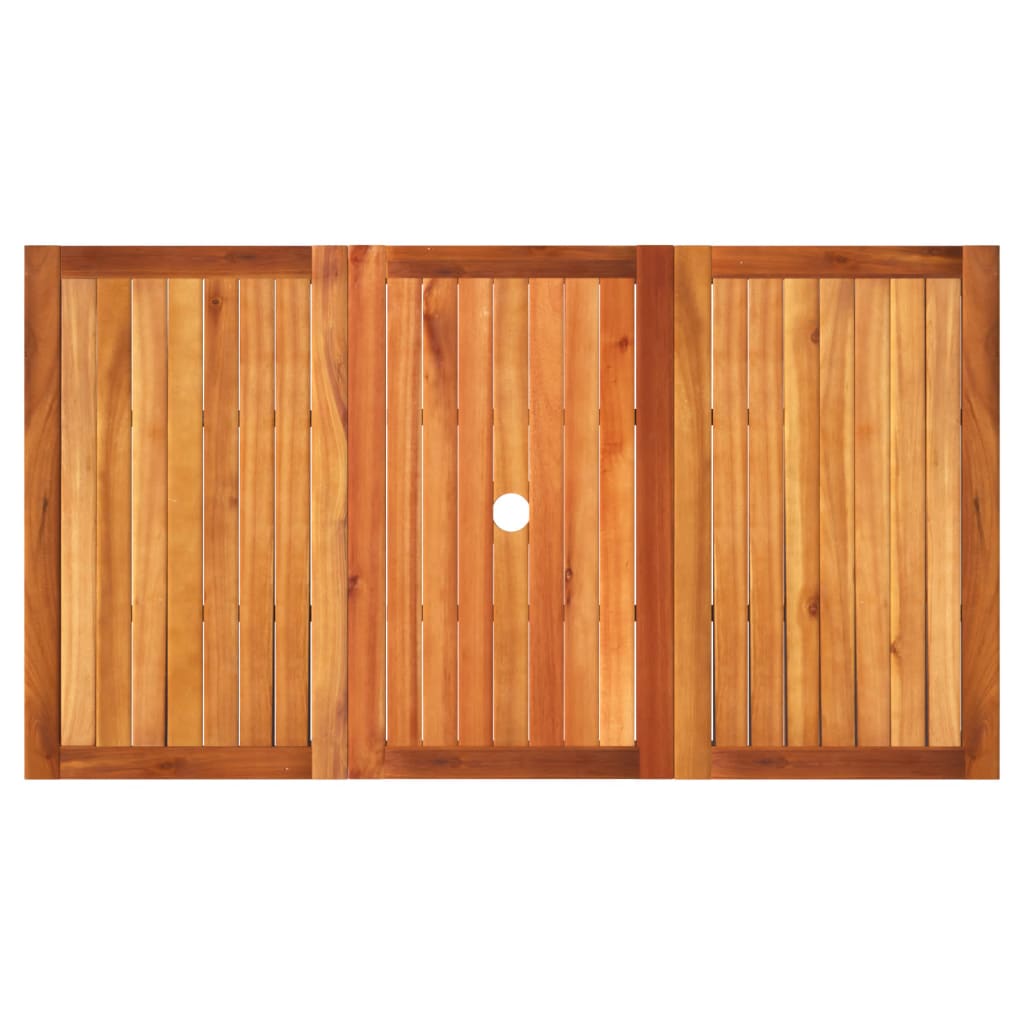 Table de jardin 70x38x42 cm poly rotin bois d'acacia