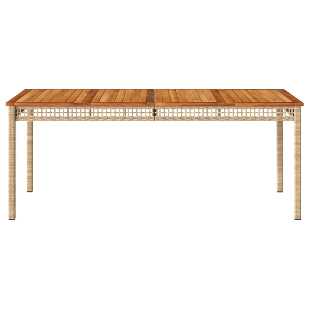 Table de jardin 70x38x42 cm poly rotin bois d'acacia