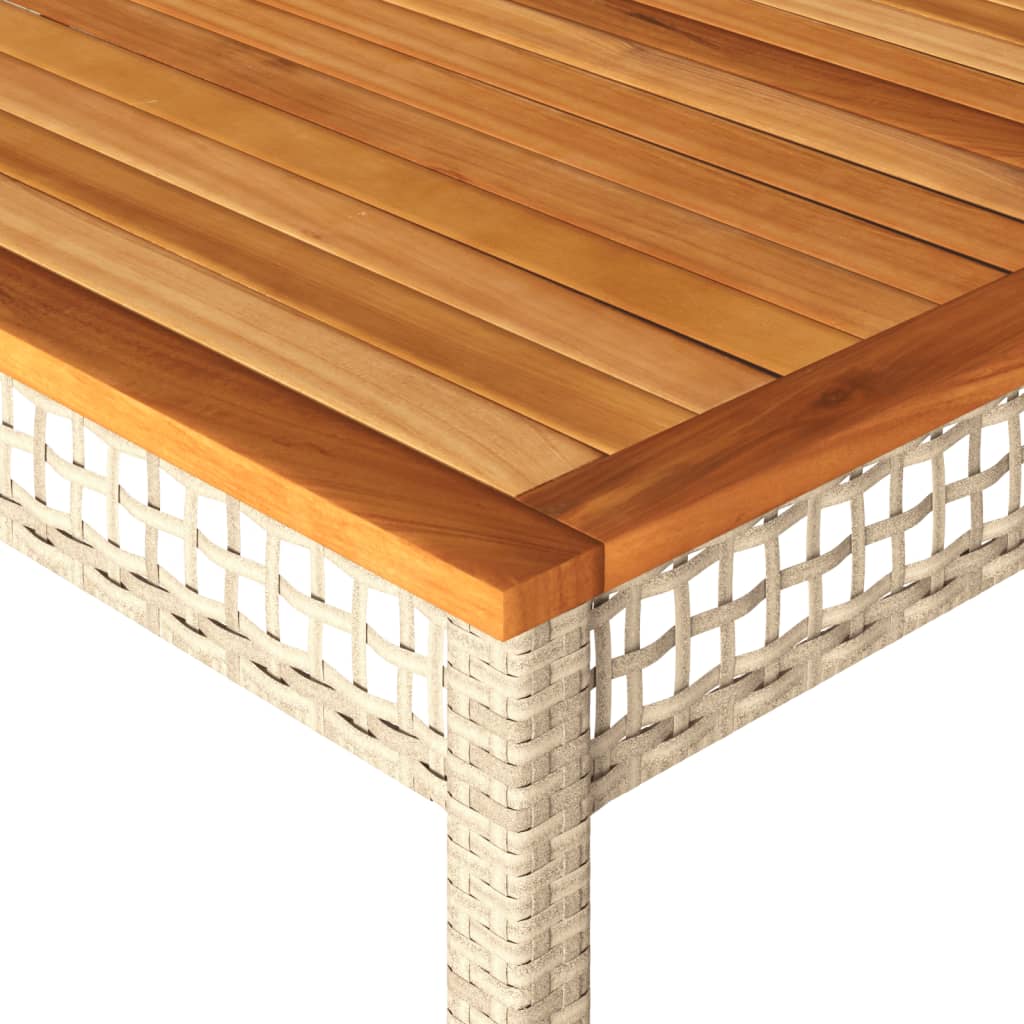 Tuintafel 70x38x42 cm poly rattan acaciahout