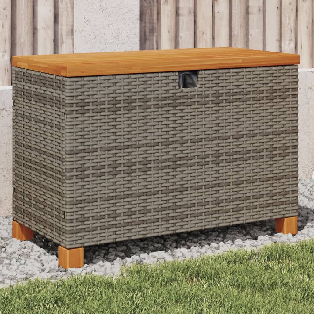 Tuinbox 110x55x63 cm poly rattan en acaciahout