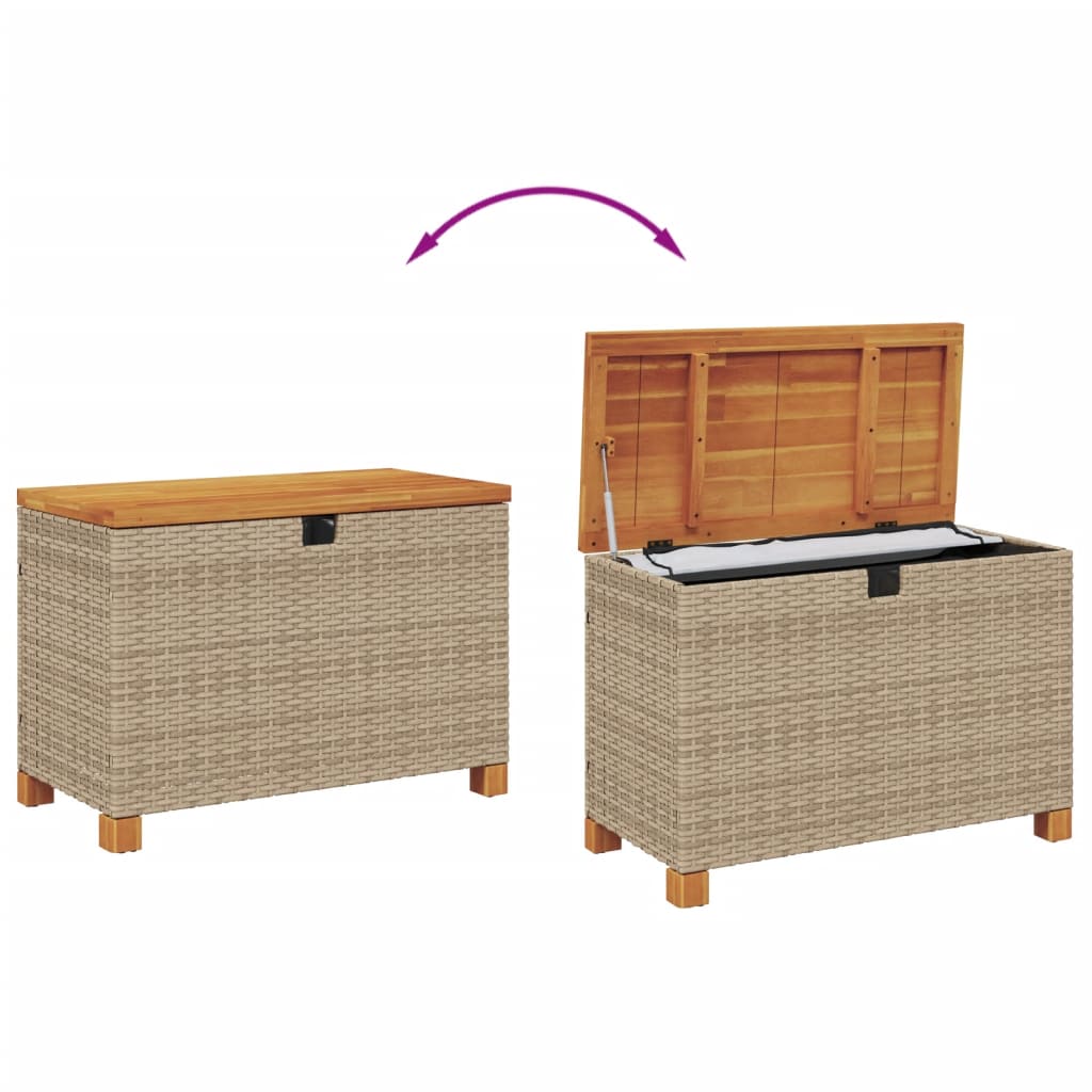 Tuinbox 110x55x63 cm poly rattan en acaciahout