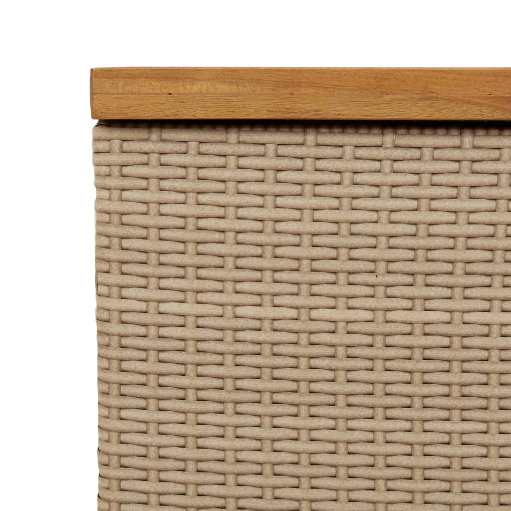 Tuinbox 110x55x63 cm poly rattan en acaciahout