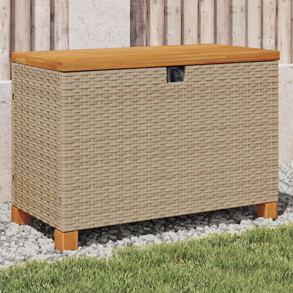 Tuinbox 110x55x63 cm poly rattan en acaciahout