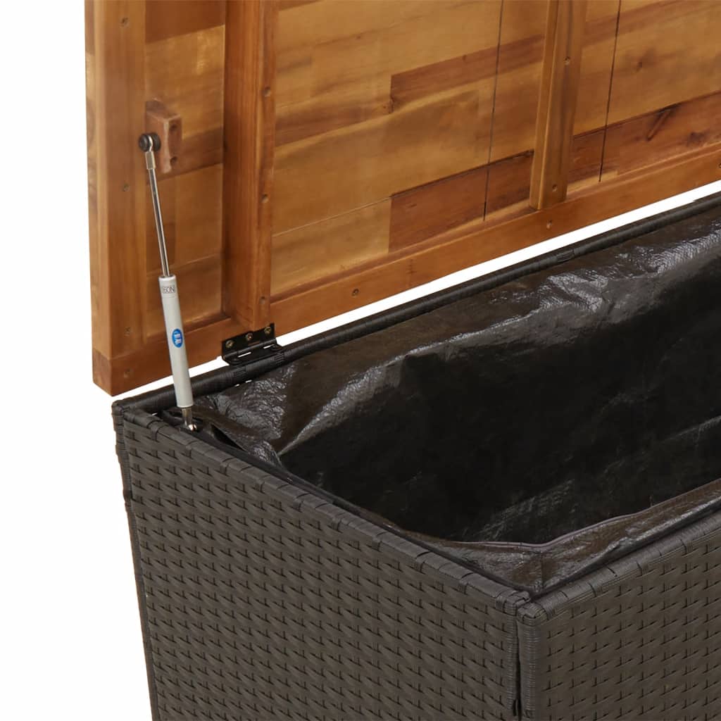 Tuinbox 110x55x63 cm poly rattan en acaciahout