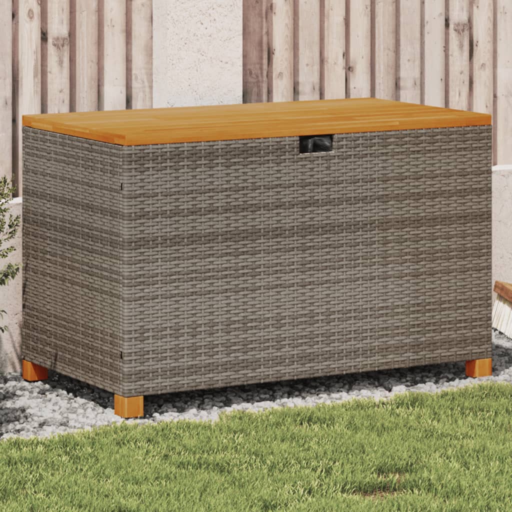 Tuinbox 110x55x63 cm poly rattan en acaciahout